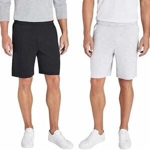 NWT! 2 Pack Eddie Bauer Men’s Short Black and Light Gray Lounge Shorts